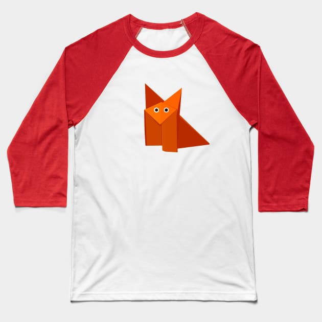 Cute Origami Fox Baseball T-Shirt by Boriana Giormova